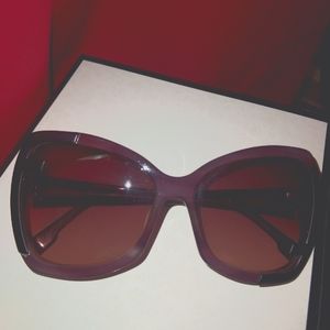 Purple Fendi sunglasses with "F" logo (original case)